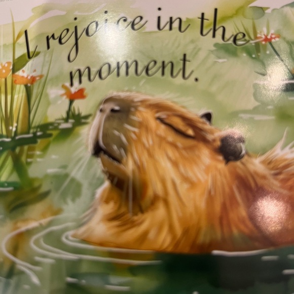 Vintage Capybara Art Print postcard with Inspirational Quote. So cute! Frameable - Picture 2 of 5